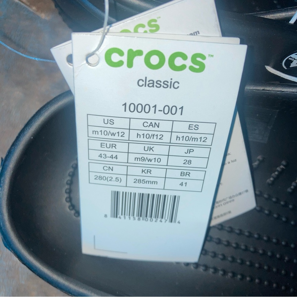 CROCS Classic Black Size 10Men/12Women - Picture 5 of 6